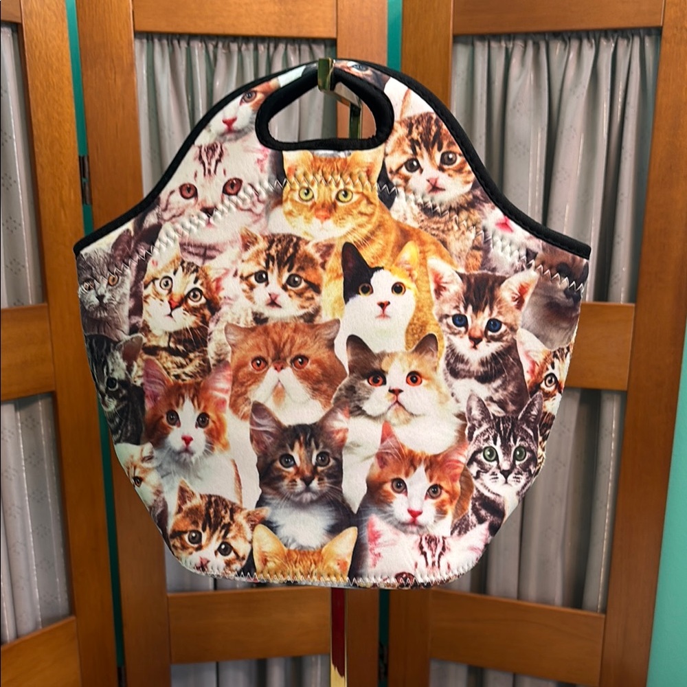Disney Brown and Black Cat Collage Tote/lunch Bag